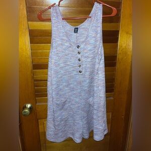 SHEIN Pink and White Buttoned Romper